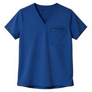 FIGS Blue Technical Collection V Neck Scrub Top Womens Short Sleeve Size S